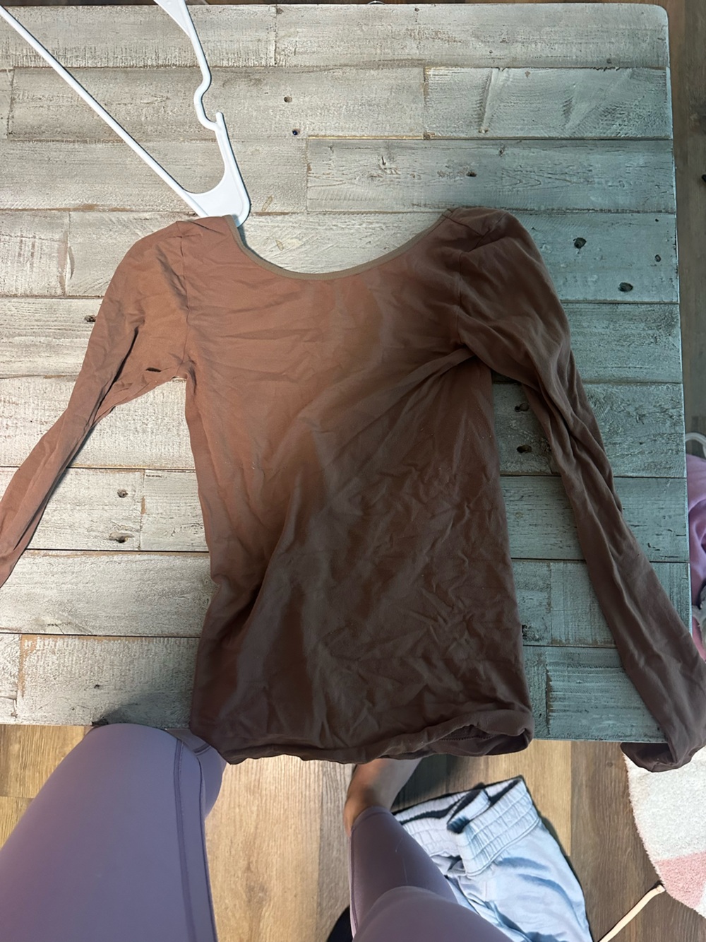 Free People Brown Long Sleeve Tee